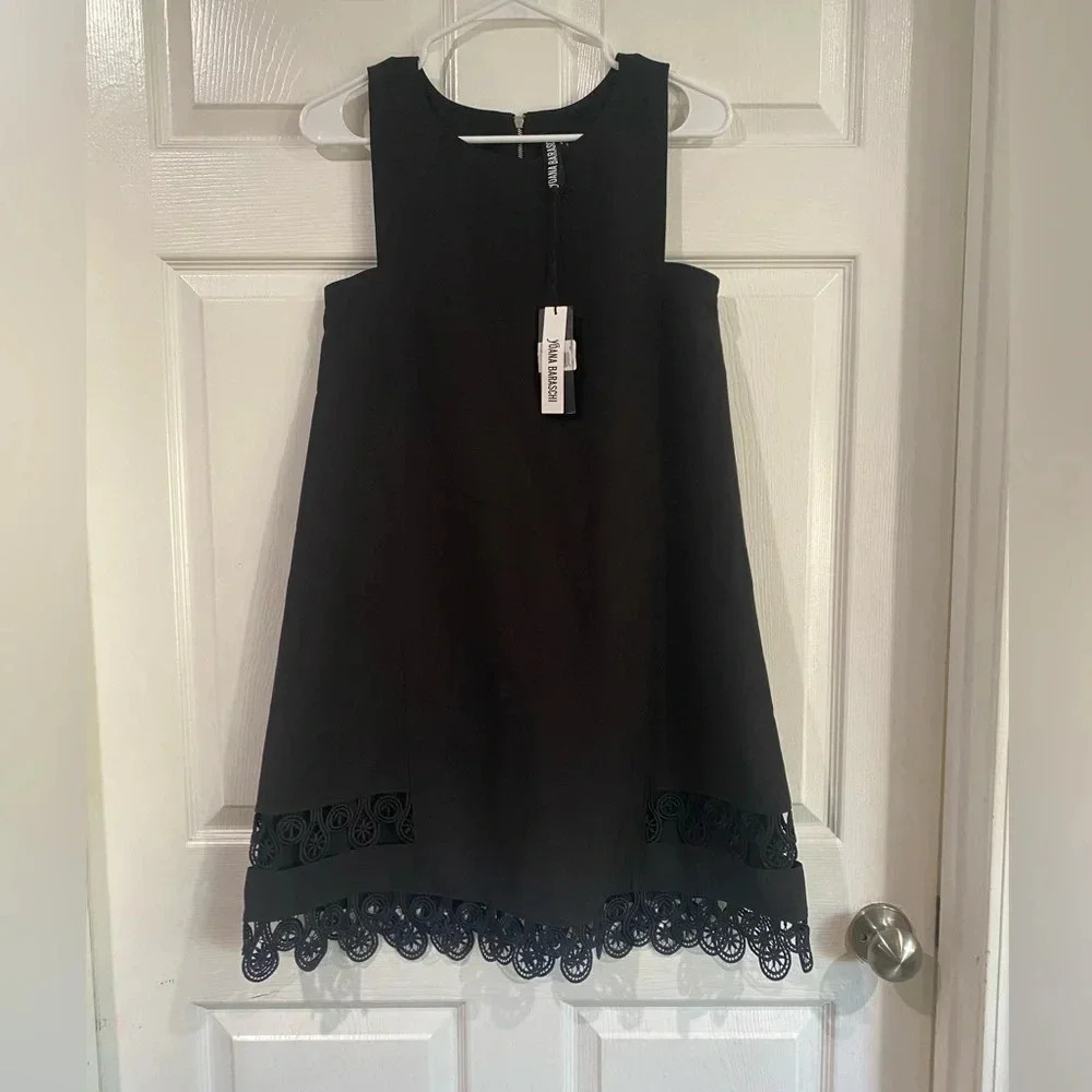 Yoana Baraschi Black Dress Sleeveless Stretchy Cocktail Designer Luxury Small